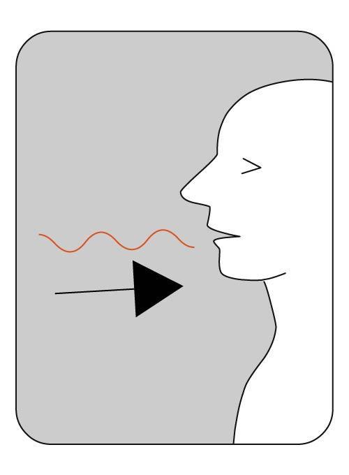 Illustration stimmhaftes Singen mit eingeatmeter Luft