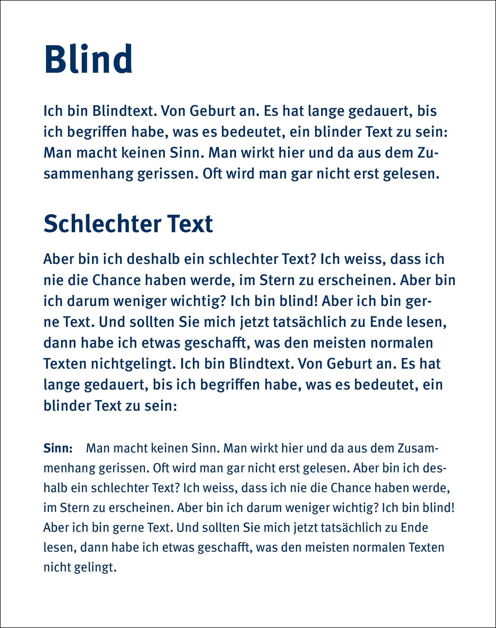 Text mit verschiedenen Schriftgrössen