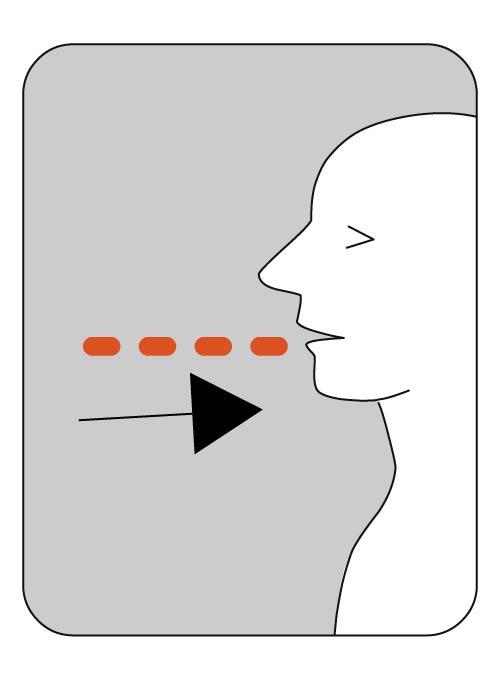 Illustration stimmloses Singen mit eingeatmeter Luft