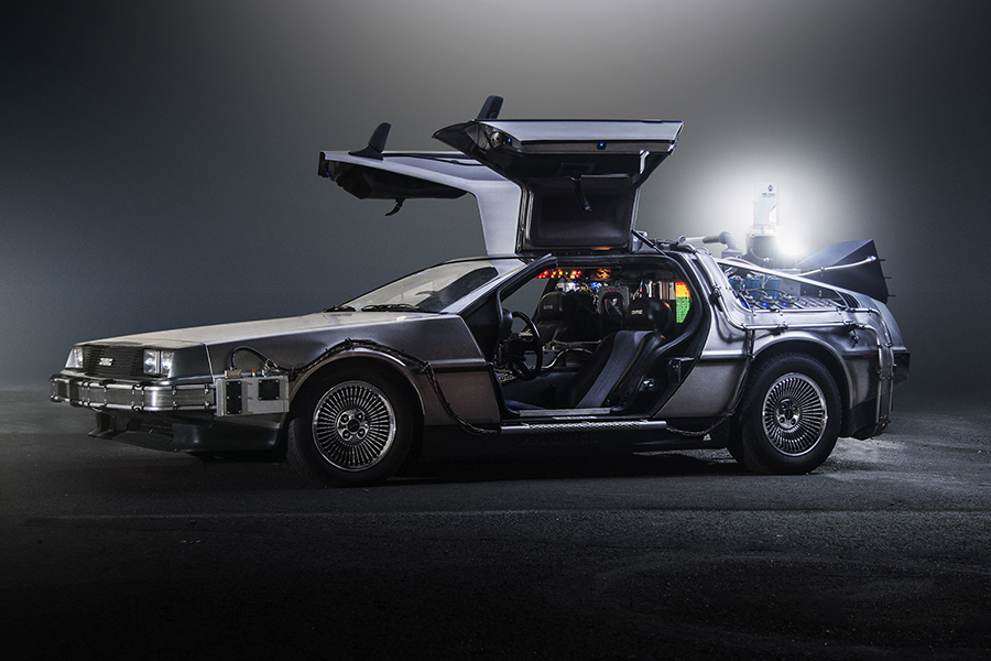 Delorean car as time machine